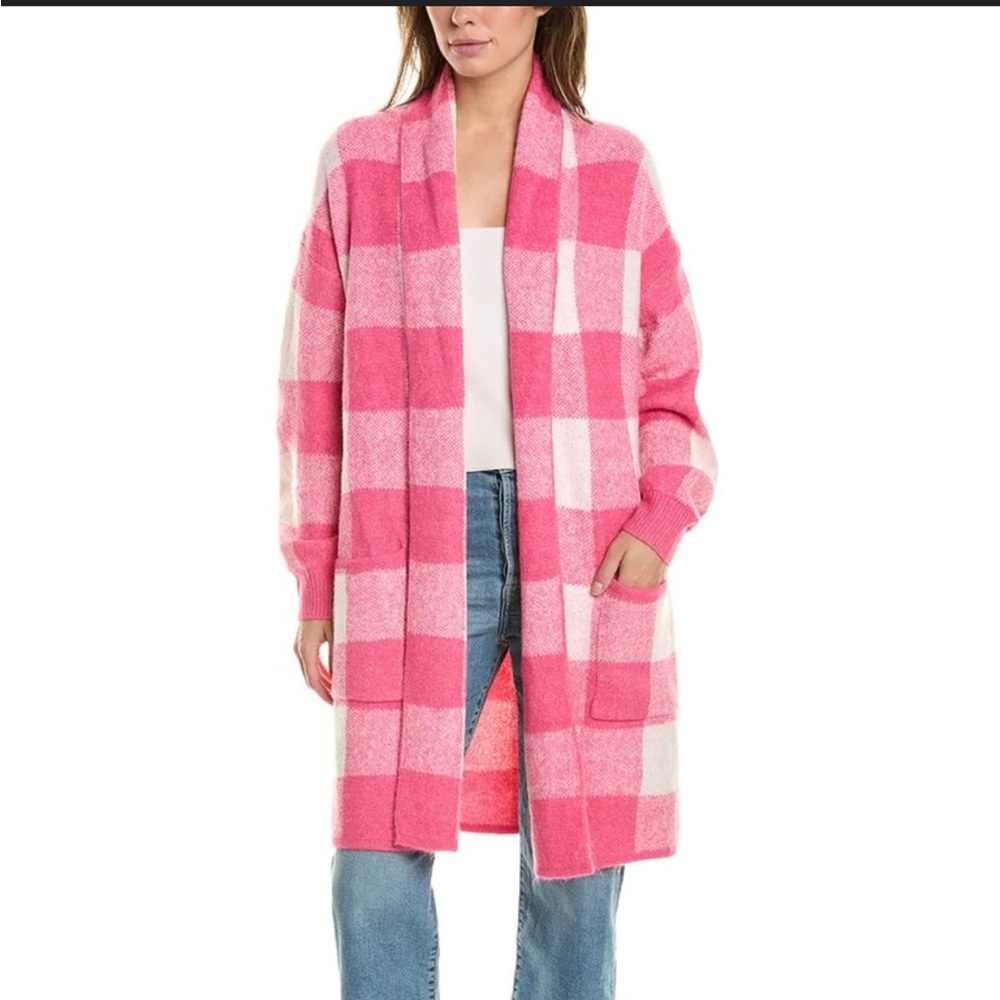 Long pink and white Fate sweater size S.  NWT